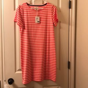 Joules pink and white cotton dress